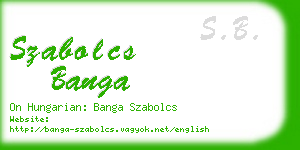 szabolcs banga business card